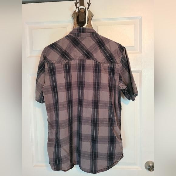 (652) Helix Men's Casual Short Sleeve Western Wear Shirt, Size: L Color: Grey - Picture 7 of 10